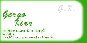 gergo kirr business card