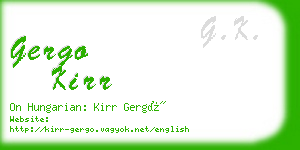 gergo kirr business card